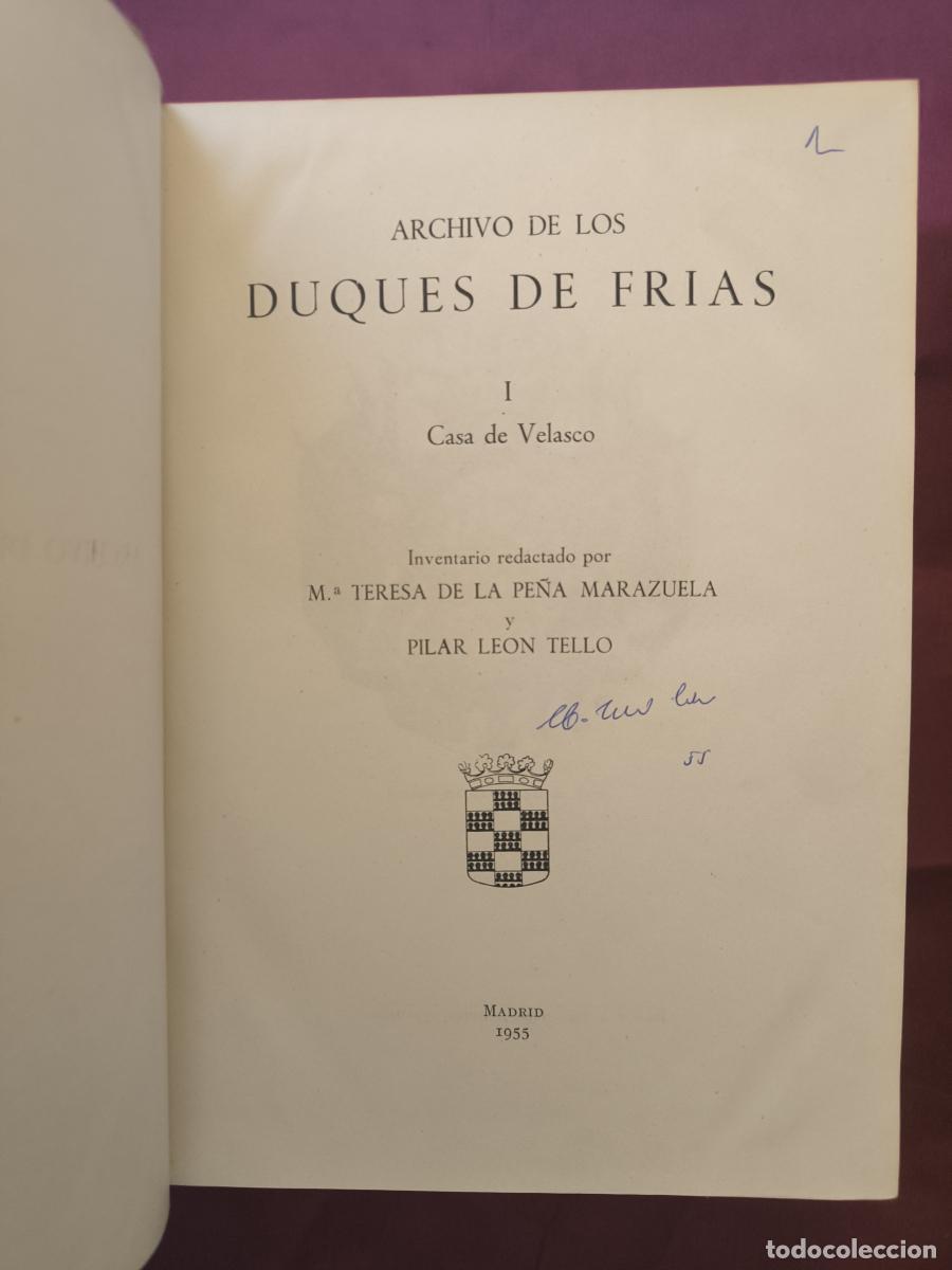 Libros: Archivo de los Duques de Fr&iacute;as, Casa de Velasco. [Tomo] I. - VV.AA