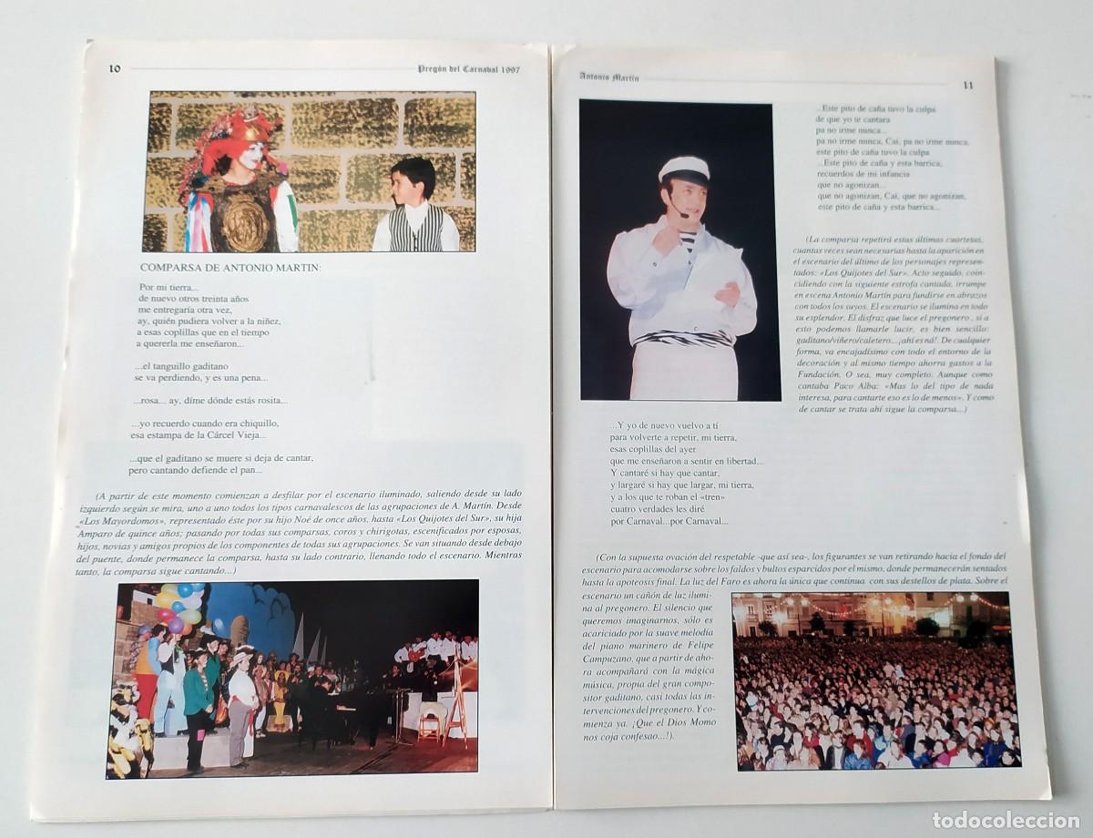 Libros: CARNAVAL DE CADIZ 1997 - PREG&Oacute;N DE ANTONIO MART&Iacute;N - Foto 4