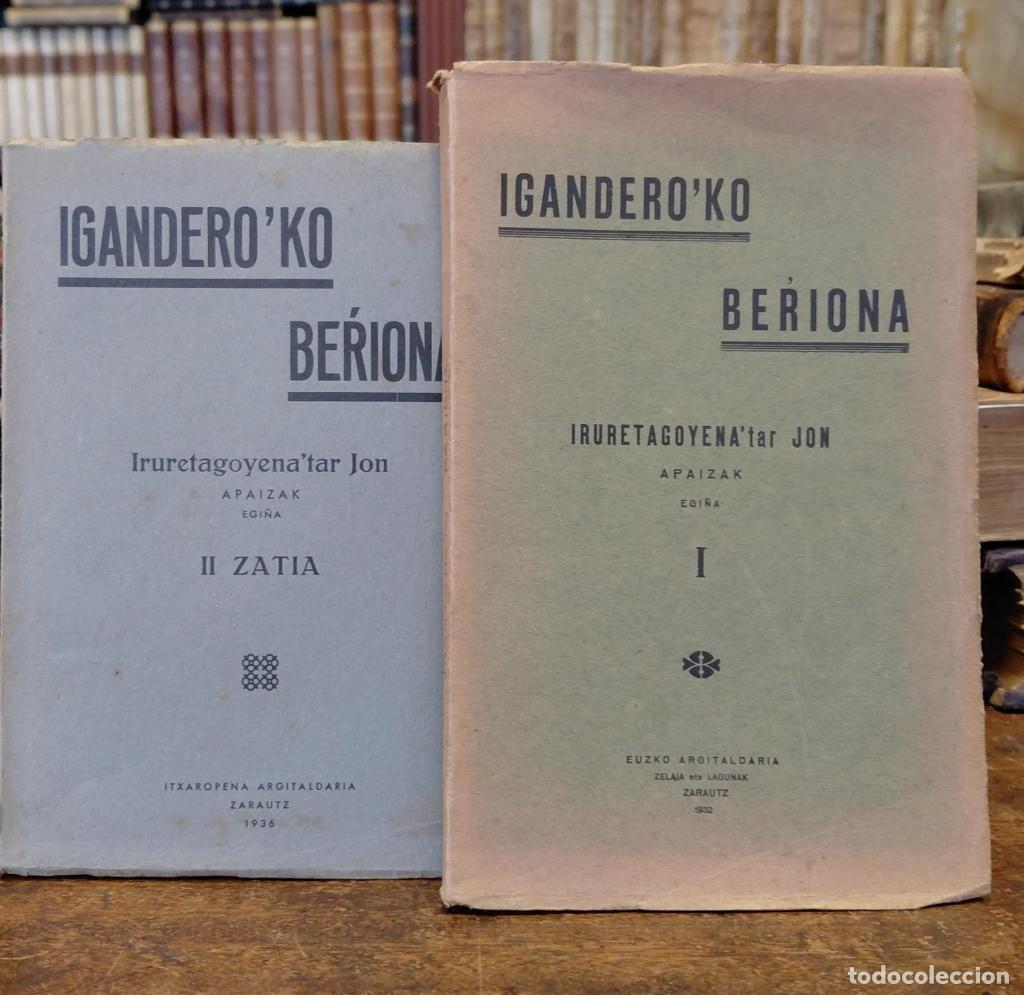 Libros: IGANDERO'KO BERRIONA. Iruretagoyena'tar Jon Apaizak. I, II Zatia. (2 Tomos) - IRURETAGOYENA, Jon.
