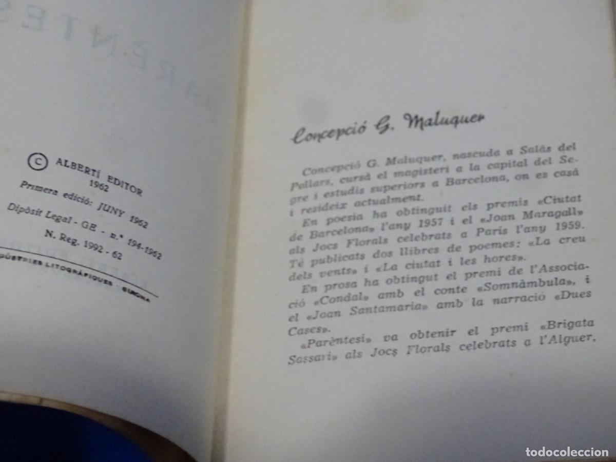 Libros: PAR&Egrave;NTESI. CONCEPCI&Oacute; G. MALUQUER. 1&ordf; EDICI&Oacute; 1962. DEDICADO. - Foto 4