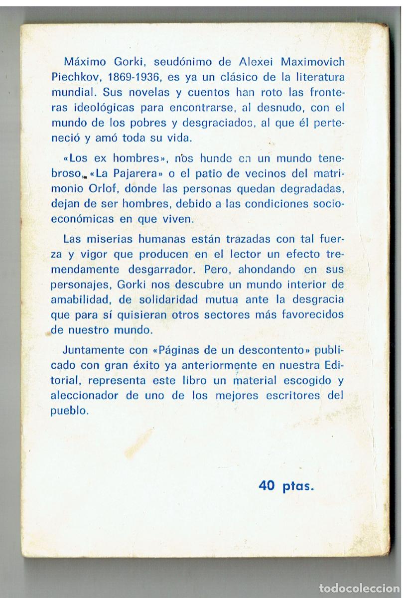 Libros: M&Aacute;XIMO GORKI. LOS EX HOMBRES. EDITA ZERO, 1972. (Z/34.2) - Foto 2