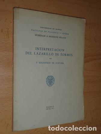 Livres: INTERPRETACI&Oacute;N DEL LAZARILLO DE TORMES - Maldonado de Guevara, F.