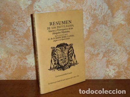 books: RESUMEN DE LOS PRIVILEGIOS, GRACIAS, Y PRERROGATIVAS DE LOS ABOGADOS ESPA&Ntilde;OLES - Berni y Catal&agrave;, Jos