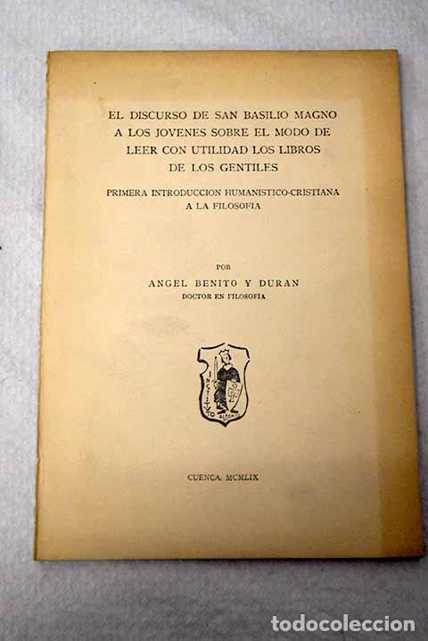 books: El discurso de San Basilio Magno a los j&oacute;venes sobre el modo de leer con utilidad los libros de ...