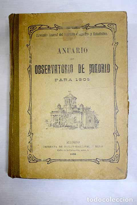 Libros: Anuario del Observatorio de Madrid para 1909