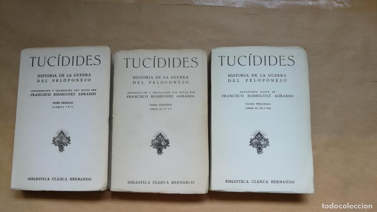 Libros: Historia de la guerra del Peloponeso. 3 tomos. - Tuc&iacute;dides