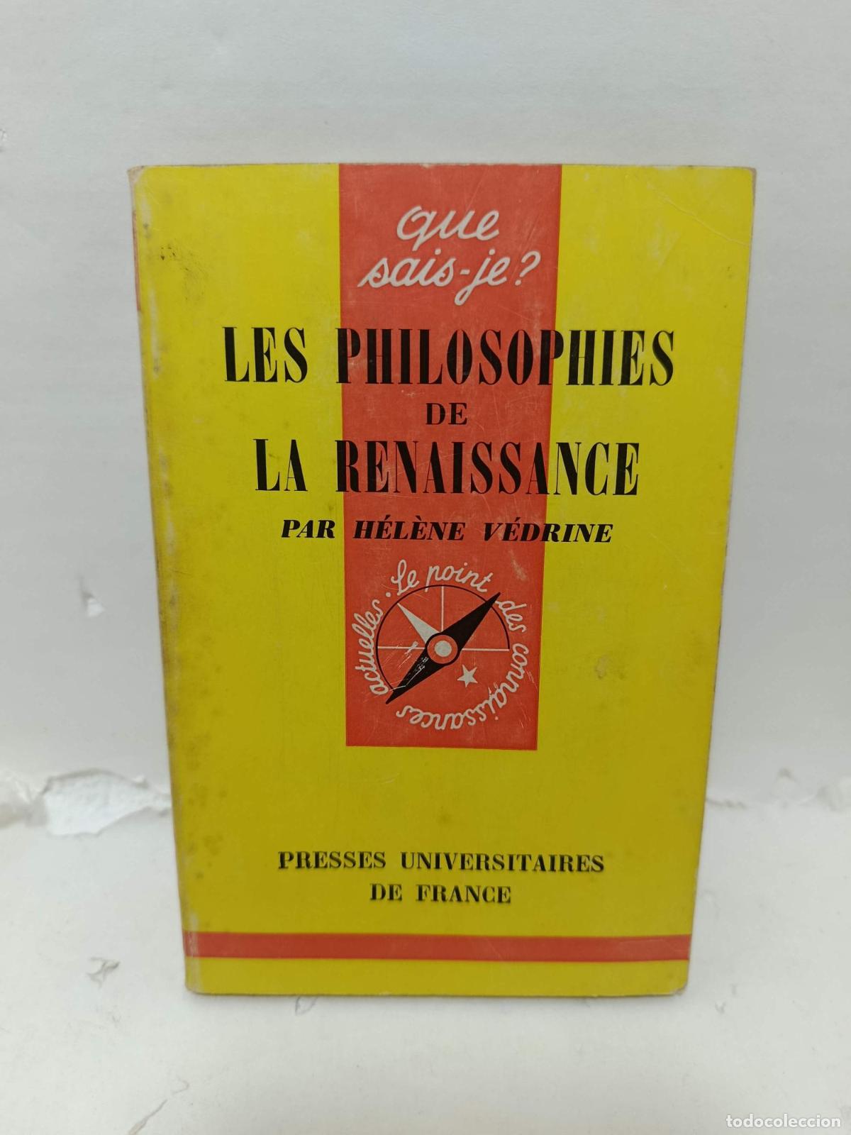 Libros: LES PHILOSOPHIES DE LA RENAISSANCE - H&eacute;l&egrave;ne V&eacute;drine