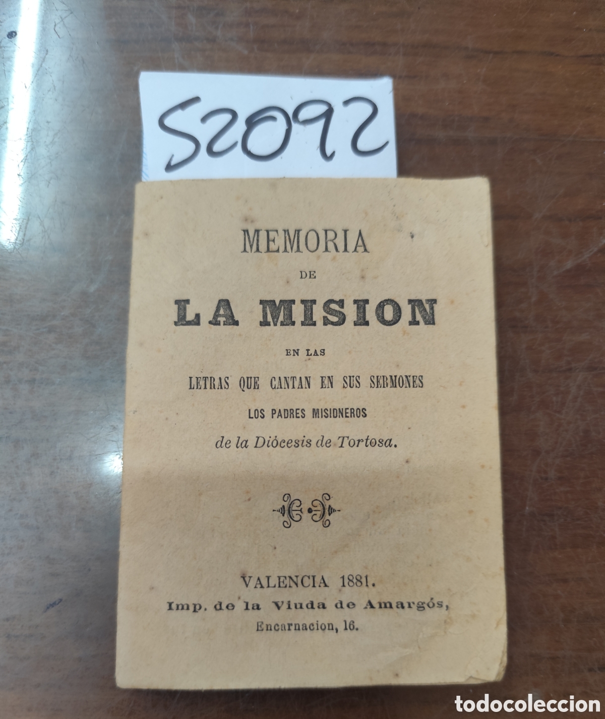 Libri di seconda mano: MEMORIA DE LA MISION EN LAS LETRAS QUE CANTAN EN SUS SERMONES LOS PADRE MISIONEROS DE LA DIOCESIS DE
