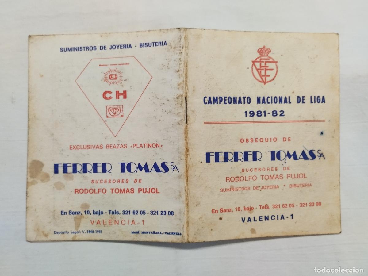 Libros: ANTIGUO CALENDARIO / FOLLETO DEL CAMPEONATO NACIONAL DE LIGA 1981-82 - PUBLICIDAD FERRER TOMAS ... -