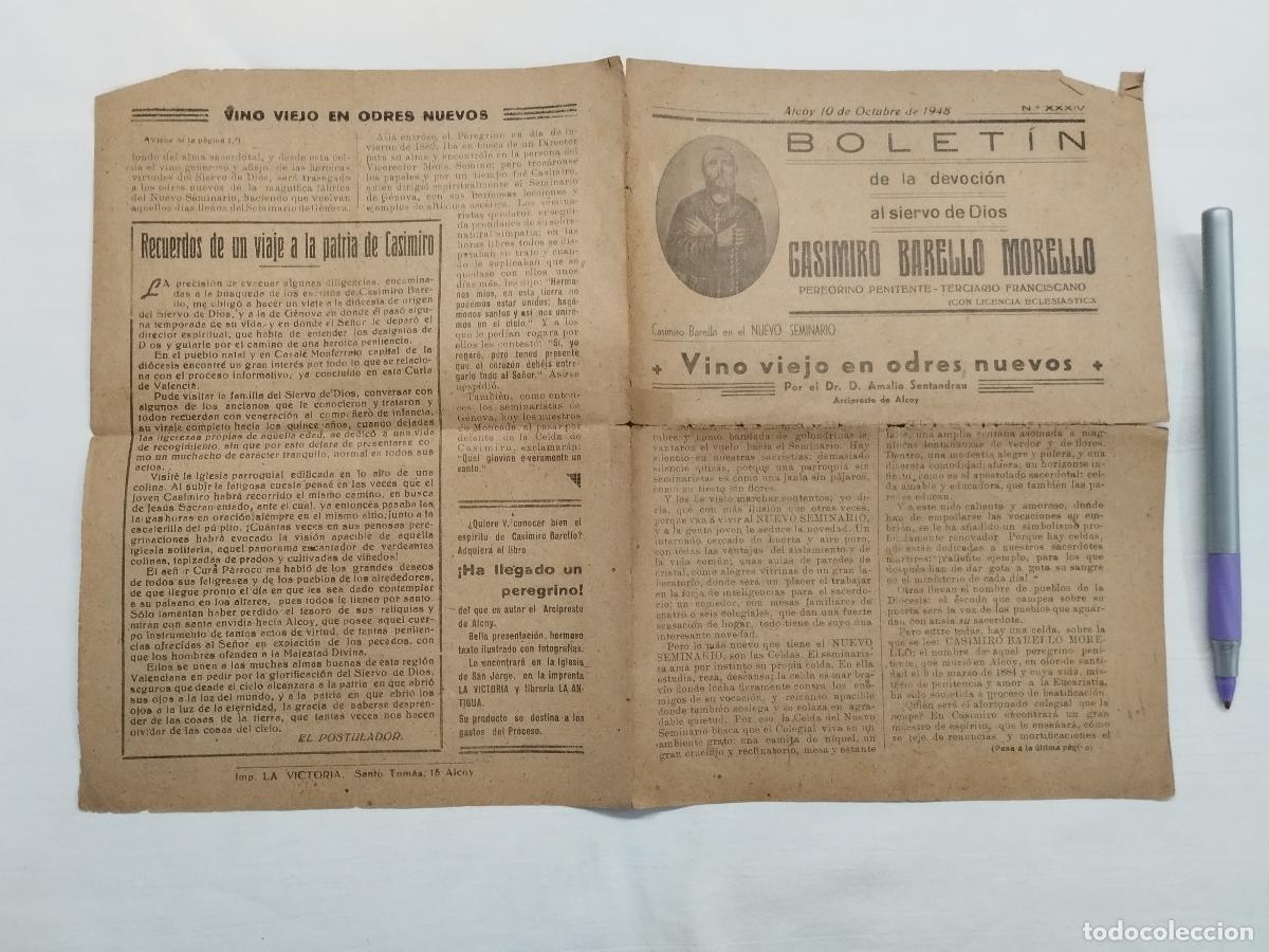 Libros: ANTIGUO BOLET&Iacute;N DE LA DEVOCI&Oacute;N AL SIERVO DE DIOS CASIMIRO BARELLO MORELLO - ALCOY 1948 - IMPREN... -
