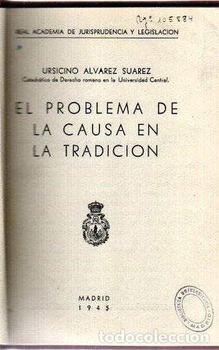 Libros: El problema de la causa en la tradici&oacute;n - &Aacute;lvarez Su&aacute;rez, Ursicino