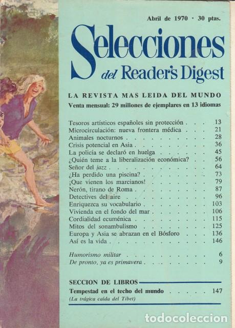 books: SELECCIONES DEL READER'S DIGEST ABRIL 1970 - Selecciones Del Reader's Digest