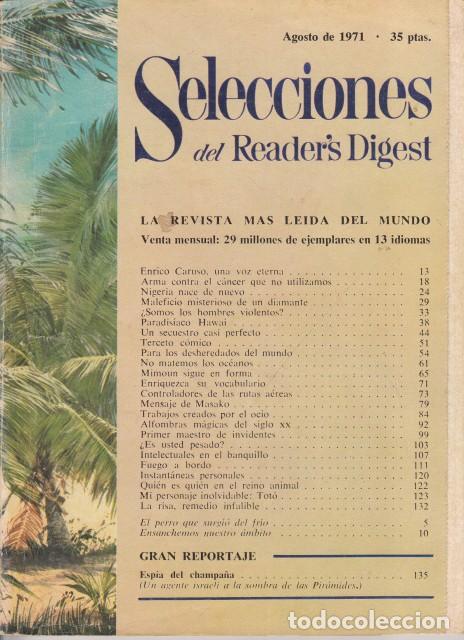 books: SELECCIONES DEL READER'S DIGEST AGOSTO 1971 - Selecciones Del Reader's Digest