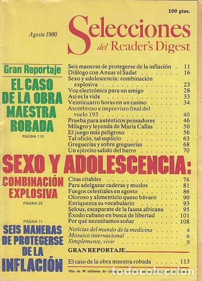 books: SELECCIONES DEL READER'S DIGEST. AGOSTO 1980 - SELECCIONES DEL READER'S DIGEST