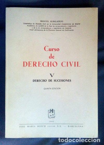 Libros: Curso de Derecho Civil V. Derecho de sucesiones- 9788476982709