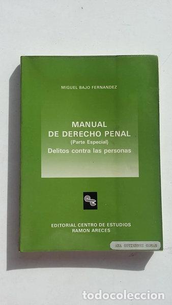 Libros: Manual de derecho penal: delitos contra las personas- 9788480040020