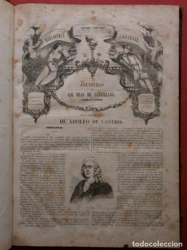 Libri di seconda mano: AVENTURAS DE GIL BLAS DE SANTILLANA por... Con un pr&oacute;logo y notas de Adolfo de Castro. - LE SAGE.