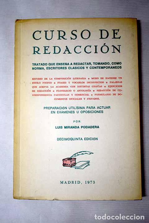 books: Curso de redacci&oacute;n: Miranda Podadera, Luis.- Miranda Podadera, Luis