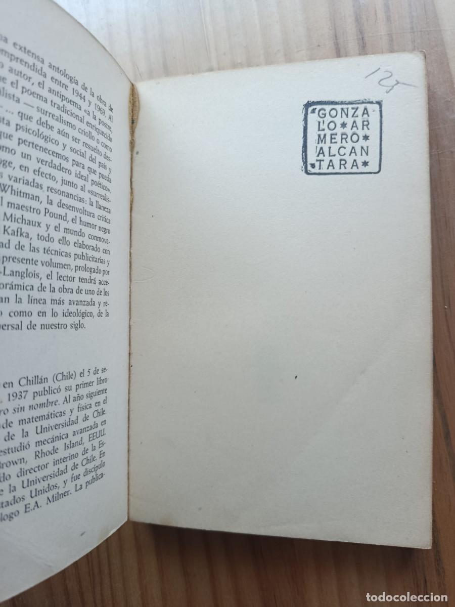 Libros: Antipoemas - NICANOR PARRA - Foto 2