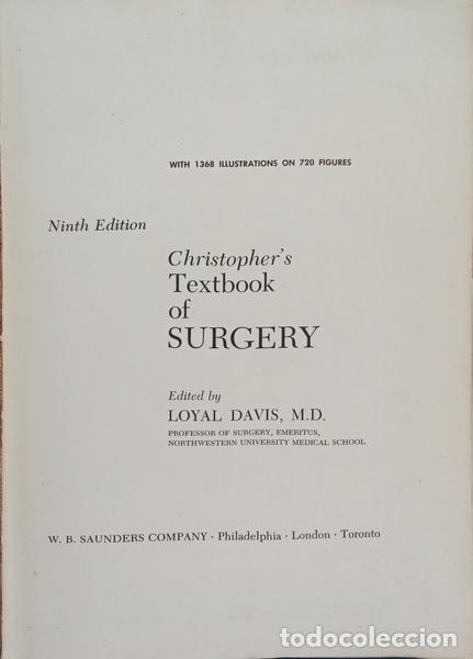 Livres: DAVIS. (Loyal) - CHRISTOPHER'S TEXTBOOK OF SURGERY.