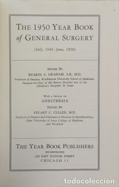 Libros: GRAHAM. (Evarts Ambrose) - THE 1950 YEAR BOOK OF GENERAL SURGERY (JULY, 1949-JUNE, 1950).