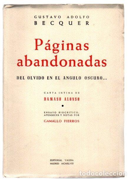 Libros: P&aacute;ginas abandonadas. Del olvido en el &aacute;ngulo oscuro - B&eacute;cquer, Gustavo Adolfo - Foto 1