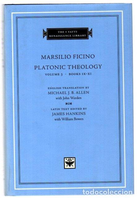 Libros: Platonic Theology. Volume 3. Books IX-XI - Ficino, Marsilio