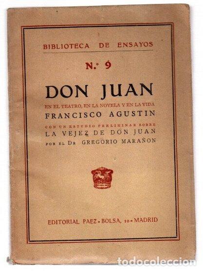 Libros: Don Juan en el teatro, en la novela y en la vida. Con un estudio de la vejez de Don Juan - Agustin,