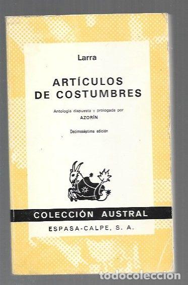 books: ARTICULOS DE COSTUMBRES - LARRA, MARIANO JOSE DE