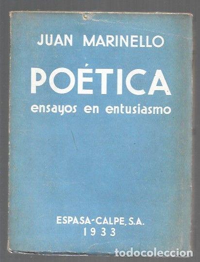 books: POETICA. ENSAYOS EN ENTUSIASMO - MARINELLO, JUAN