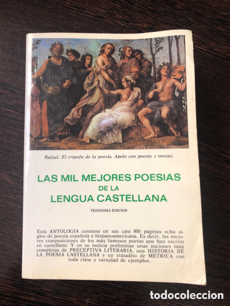 books: LAS MEJORES POESIAS DE LA LENGUA CASTELLANA TRIGESIMA EDICION COLECCION TESORO LITERARIO NUMERO 56