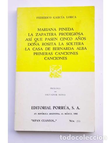 Libros: Mariana Pineda , La zapatera prodigiosa , As&iacute; que pasen cinco a&ntilde;os (....) - Continuaci&oacute;n de t&iacute;tulos: