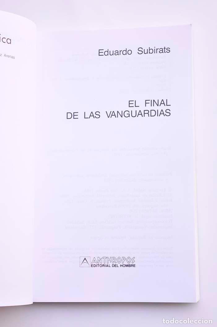 Libros: El final de las vanguardias - SUBIRATS, Eduardo - Foto 2