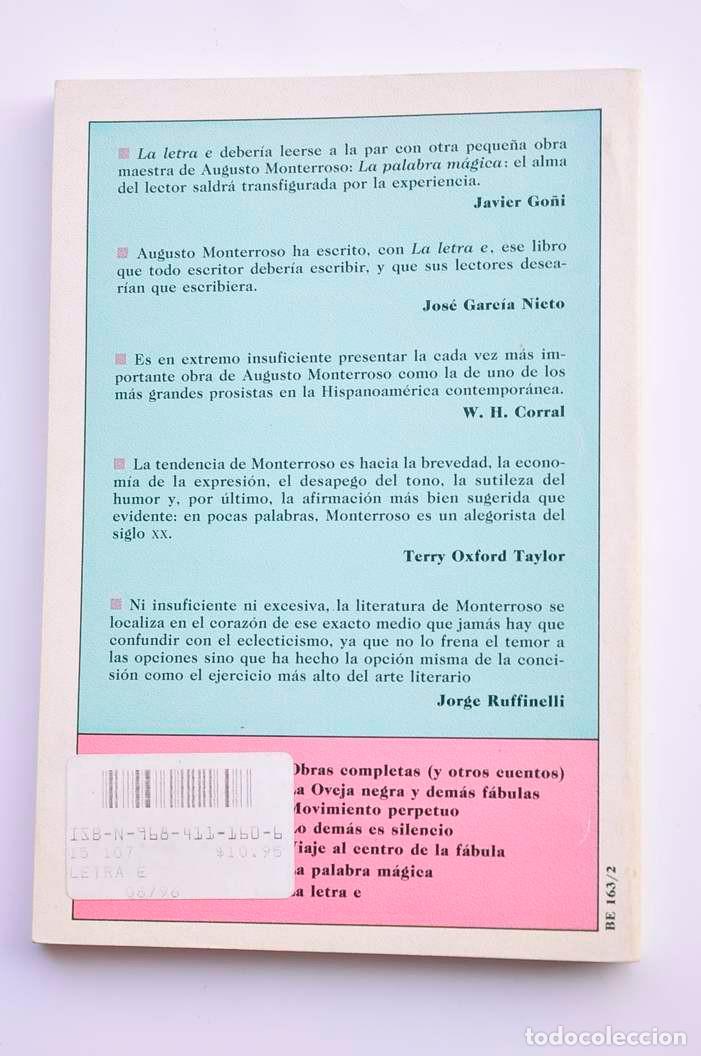 Libros: La letra E (fragmentos de un diario) - MONTERROSO, Augusto - Foto 3