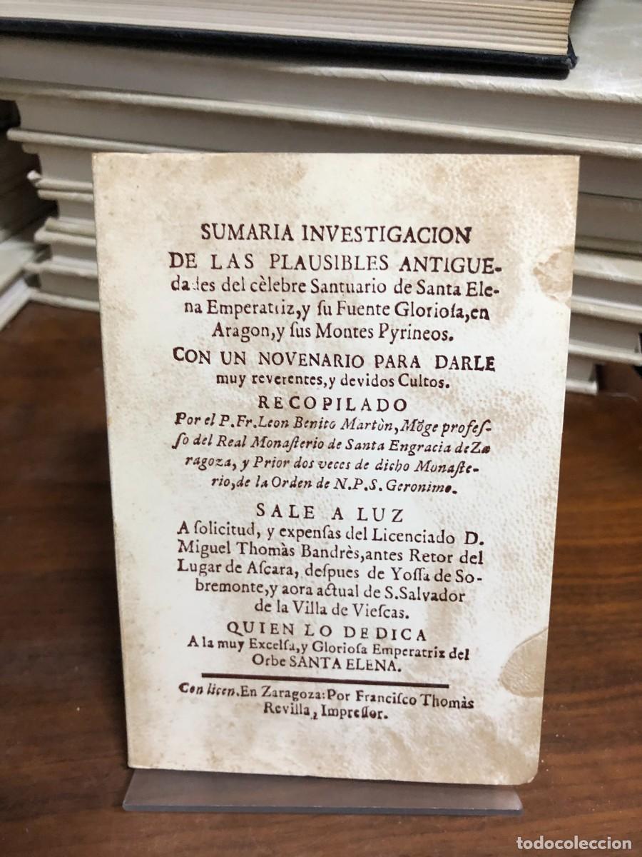 Libri di seconda mano: Sumaria Investigaci&oacute;n de las plausibles antiguedades del c&eacute;lebre Santuario de Santa Elena Emperatriz