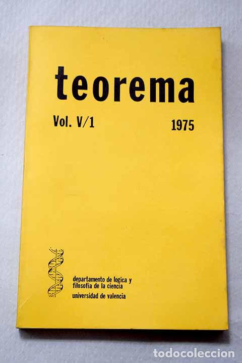 Livros em segunda m&atilde;o: Teorema, vol V. 1: : Universidad de Valencia.