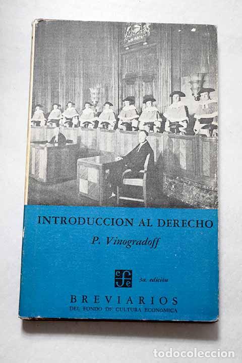 Libros: Introducci&oacute;n al Derecho.- Vinogradoff
