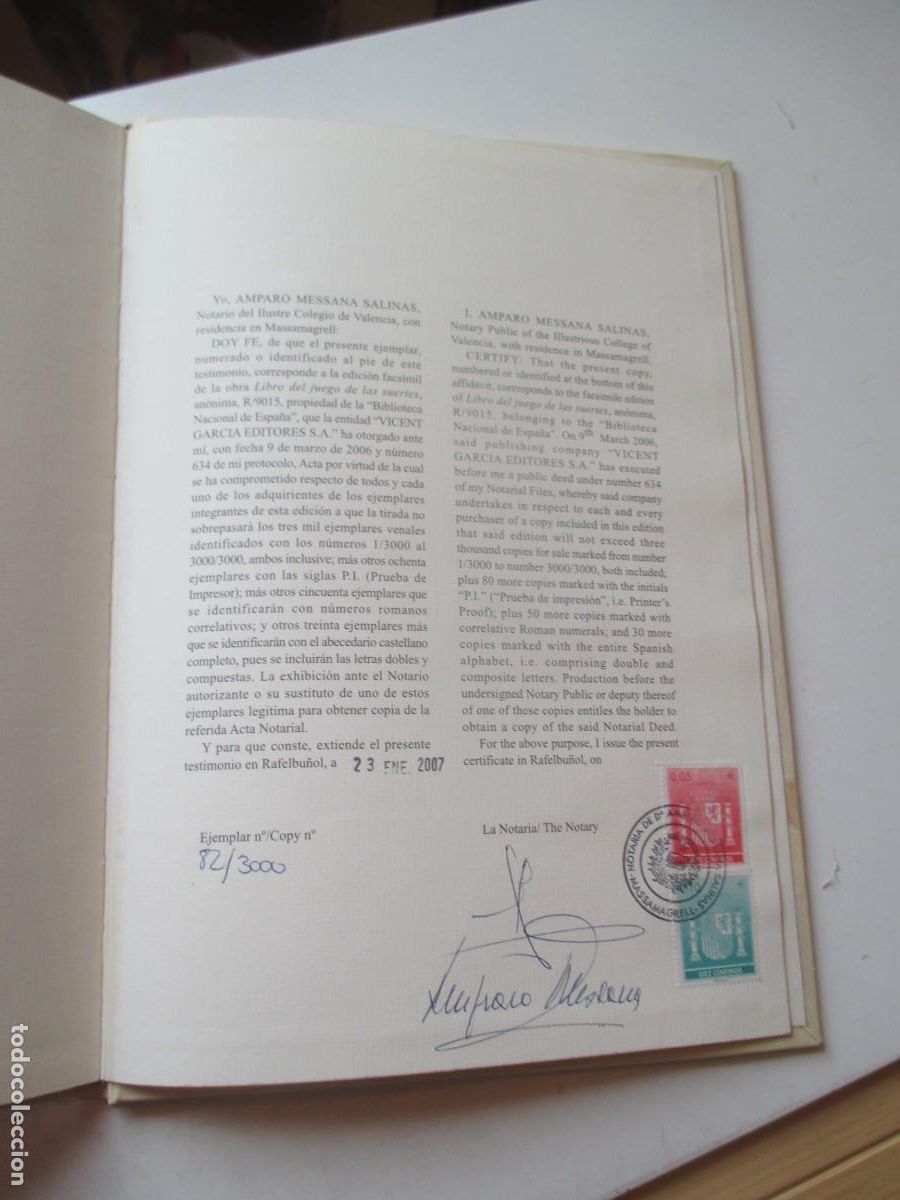 Libros: An&oacute;nimo Libro del juego de las suertes ( facsimil) W41270 - Foto 7