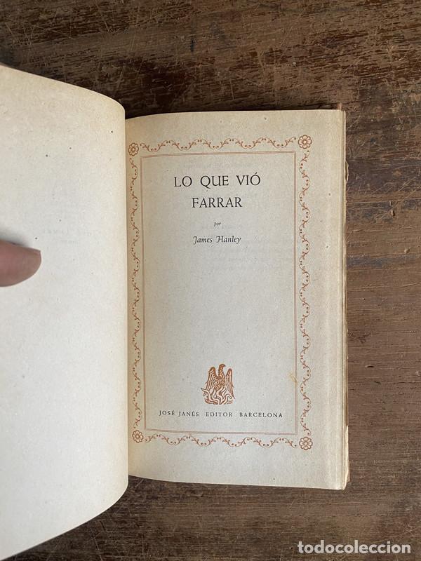 Libros: Lo que vio Farrar - Hanley James