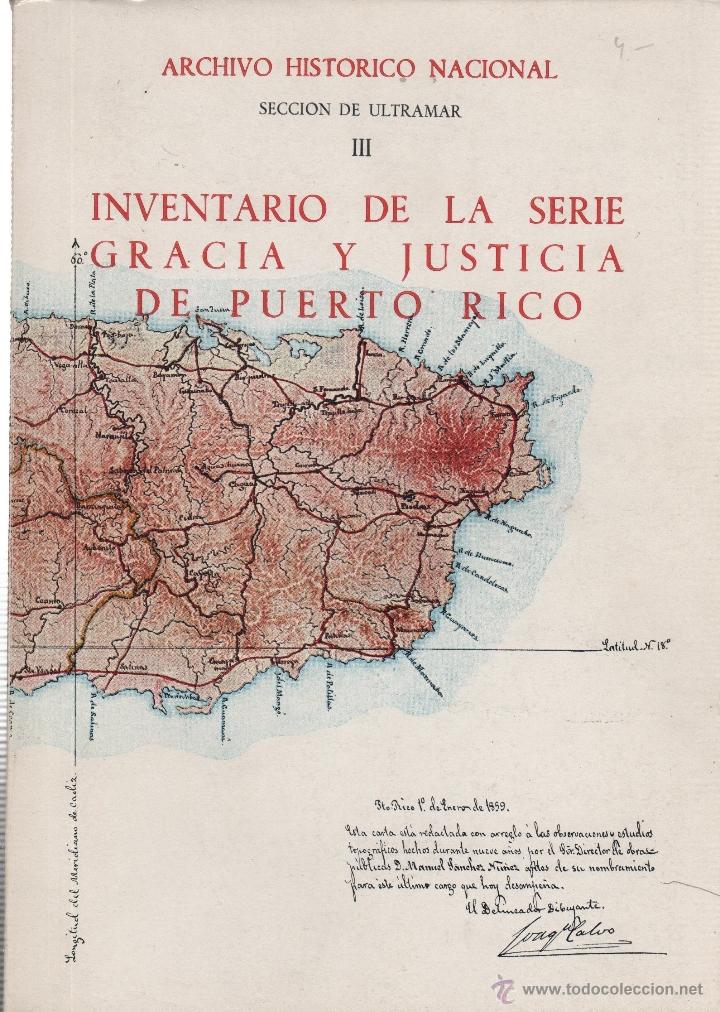 Livros em segunda m&atilde;o: INVENTARIO DE LA SERIE GRACIA Y JUSTICIA DE PUERTO RICO De La Pe&ntilde;a Marazuela, Mar&iacute;a Teresa- EDITORIA
