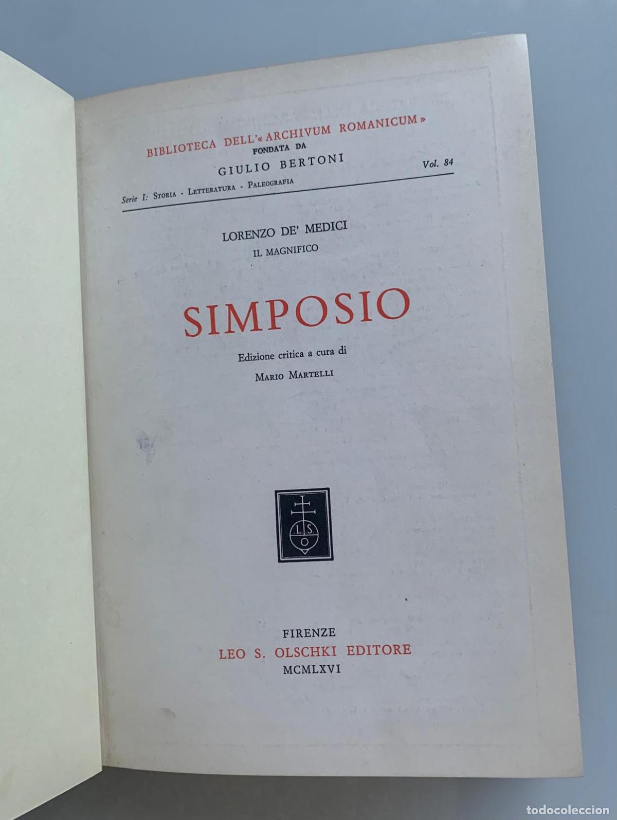 Libros: SIMPOSIO - Lorenzo de Medici - Foto 3