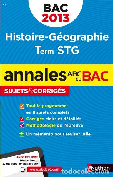 Libros: Histoire-G&eacute;ographie Tle STG: Sujets & corrig&eacute;s- 9782091884806