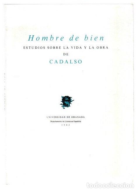 Libri di seconda mano: Hombre de bien. Estudios sobre la vida y la obra de Cadalso - NO CONSTA AUTOR
