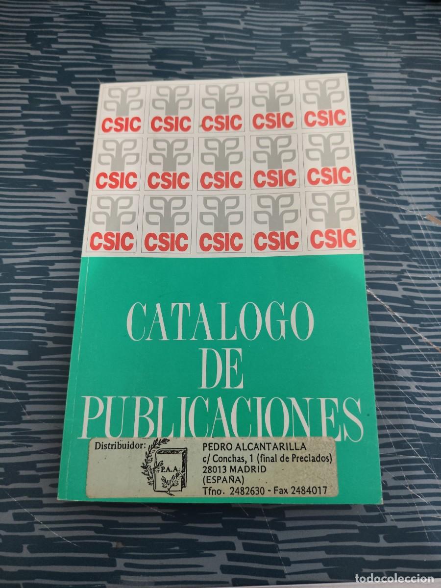 Libros: CAT&Aacute;LOGO DE PUBLICACIONES,CSIC,SERVICIO DE PUBLICACIONES,1991,160 P&Aacute;GINAS.