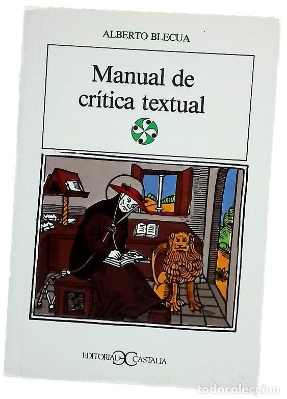 Libros: Manual de cr&iacute;tica textual