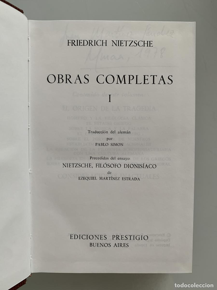 Libros: OBRAS COMPLETAS (Tomo I) - Friedrich Nietzsche - Foto 2