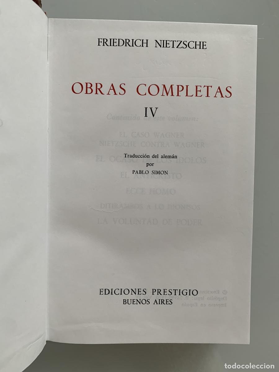 Libros: OBRAS COMPLETAS (Tomo IV) - Friedrich Nietzsche - Foto 2