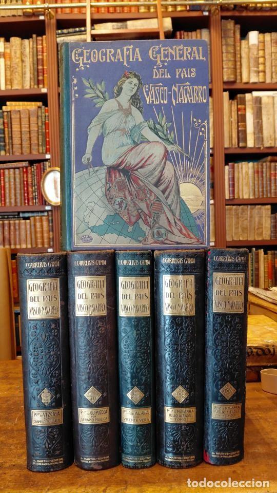 Libros: GEOGRAFIA GENERAL DEL PAIS VASCO-NAVARRO. 6 Tomos. - CARRERAS CANDI, Francisco.