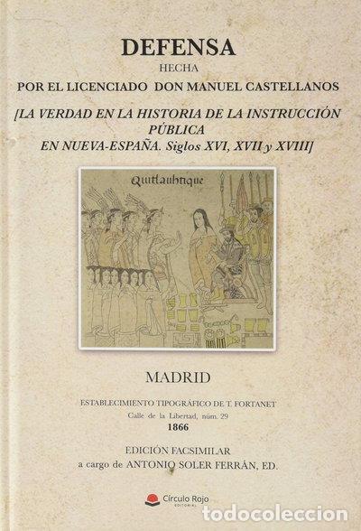 Libros: Defensa hecha por el licenciado Don Manuel Castellanos- 9788413639154