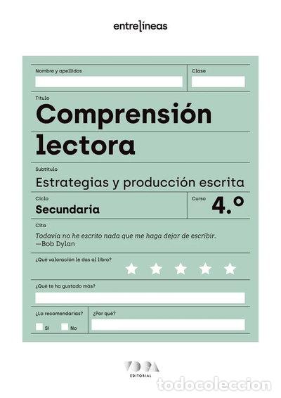 Libros: Entrel&iacute;neas 4. Comprensi&oacute;n lectora, estrategias y producci&oacute;n escrita- 9788418353741